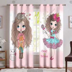 پرده عروسکی پرنسسی صورتی PK-4982