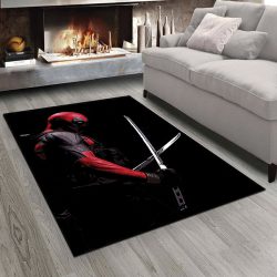 فرش ماشینی طرح مرد عنکبوتی شمشیر به دست