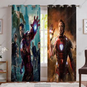 پرده سه بعدی برای اتاق پسر طرح آیرون من
