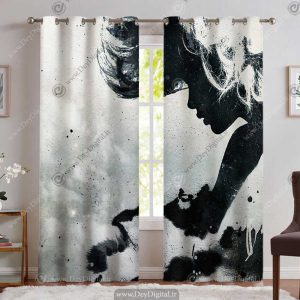 پرده تصویری طرح چهره زن به سبک نقاشی