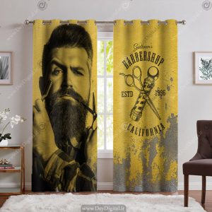 پرده چاپی آرایشگاه مردانه