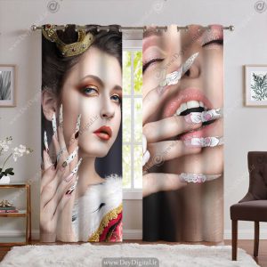 پرده آرایشگاه طرح کاشت ناخن