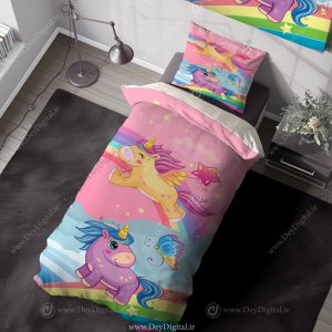 روتختی طرح اسب تک شاخ و رنگین کمان