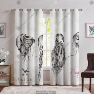 پرده تصویری طرح وکتوری اختصاصی برای آرایشگاه زنانه