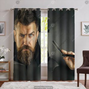 پرده سه بعدی برای آرایشگاه مردانه