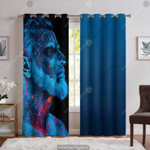 پرده سه بعدی پانچی برای ارایشگاه مردانه