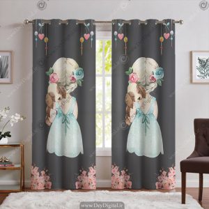 پرده پانچ دخترانه طرح فانتزی