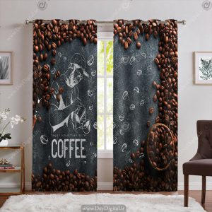 پرده سه بعدی طرح قهوه