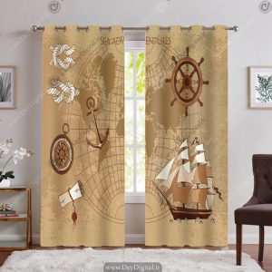 پرده چاپی سه بعدی اتاق پسر