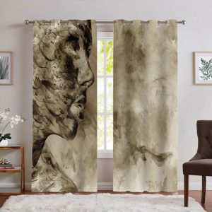 پرده پانچی خطاطی و چهره برای پذیرایی PK-7435