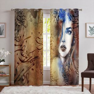 پرده پانچی طرح چهره و خطاطی