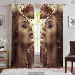 پرده سه بعدی چهره زن برای آرایشگاه زنانه