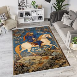 فرشینه چاپی سنتی طرح نگارگری