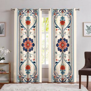 پرده پانچی طرح نقوش سنتی اسلیمی