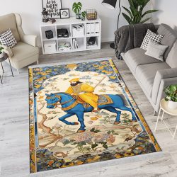 فرشینه سنتی محراب طرح مرد سوارکار