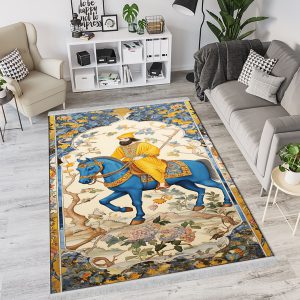فرشینه سنتی محراب طرح مرد سوارکار