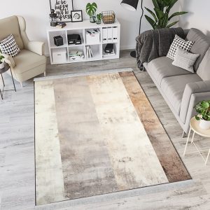 فرش ساده رنگ کرم نسکافه ای