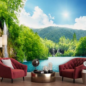 پوستر دیواری منظره سرسبز و رودخانه SH-1075