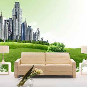 پوستر دیواری طرحی زیبا از تک درخت سرسبز