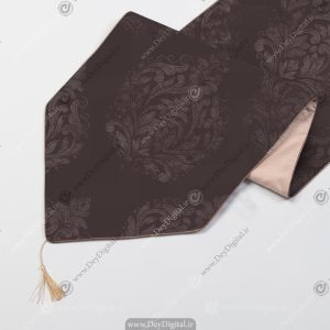رانر چاپی تیره رنگ با طرح داماسک