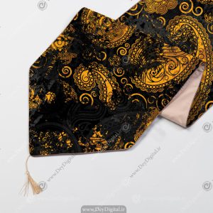 رانر طرح سنتی مشکی طلایی