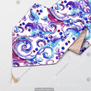 رانر طرح نقش رنگی سنتی زمینه سفید