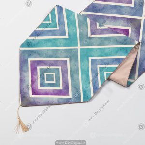رانر چاپی طرح هندسی مربع و لوزی