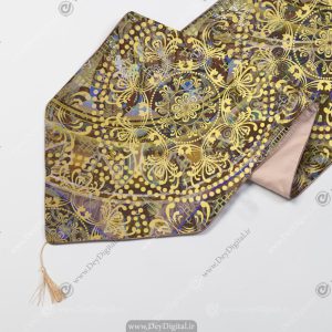 رانر چاپی طرح سنتی طلایی رنگ