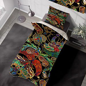 روتختی یکنفره چاپی طرح گل سنتی