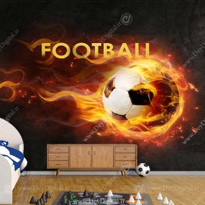 پوستر دیواری فوتبالی طرح توپ آتشین