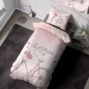 روتختی دخترانه فانتزی طرح دوچرخه و گل سرخ