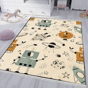 فرشینه چاپی اتاق پسانه طرح ربات