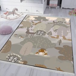 فرش فانتزی مدل حیوانات جنگل برای اتاق کودک