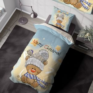 ست روتختی طرح خرسی با کلاه طوسی برای اتاق کودک