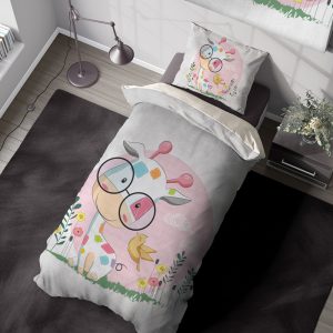 روتختی اتاق بچه طرح گاو عروسکی با عینک