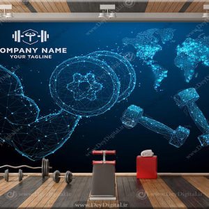 کاغذ دیواری سه بعدی لاکچری طرح بازو با دمبل