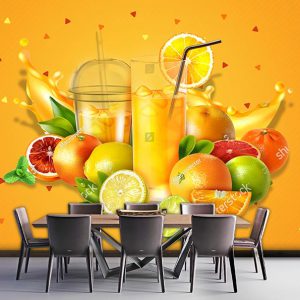 پوستر دیواری طرح آبمیوه های استوایی