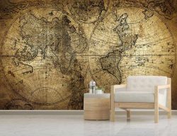 پوستر دیواری نقشه جغرافیایی کامل کره زمین