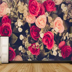 پوستر دیواری گل های رز سه بعدی زیبا