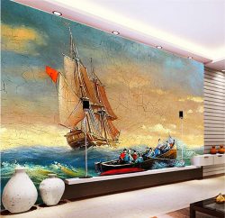 پوستر دیواری نقاشی از دریای طوفانی