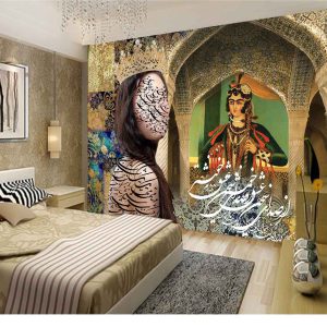 پوستر دیواری چهره و خط