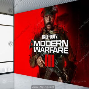 پوستر دیواری خفن برای اتاق گیمینگ طرح مشکی قرمز کالاف دیوتی