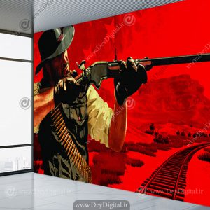 کاغذ دیواری سه بعدی طرح بازی اکشن Red Dead برای گیم نت