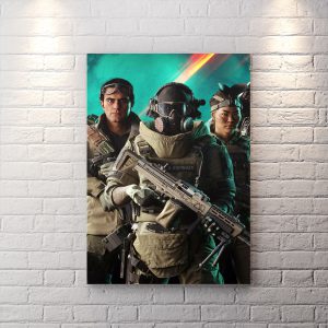 تابلو شاسی گیمینگ طرح شخصیت های Battlefield 2042 با زمینه روشن