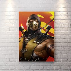 تابلو اتاق گیم طرح Scorpion با تم زرد