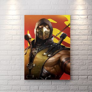 تابلو اتاق گیم طرح Scorpion با تم زرد