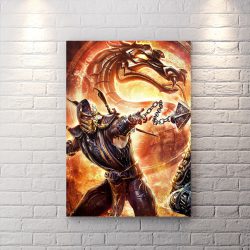 تابلو گیمینگ طرح Scorpion با زمینه اژدها