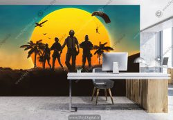 پوستر دیواری سوارکاران در غروب آفتاب در بازی رد دد