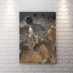 تابلو اتاق گیمینگ طرح بازی Pubg با زمینه میدان جنگ