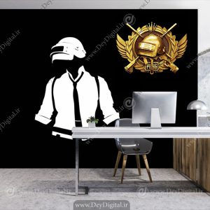 کاغذ دیواری سه بعدی ساده برای گیمینگ طرح وکتوری پابجی